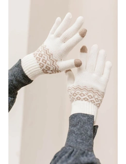 Azura Exchange Geometric Pattern Detail Touch Screen Gloves