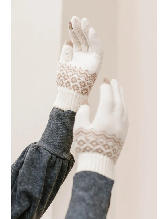 Azura Exchange Geometric Pattern Detail Touch Screen Gloves, hi-res image number null