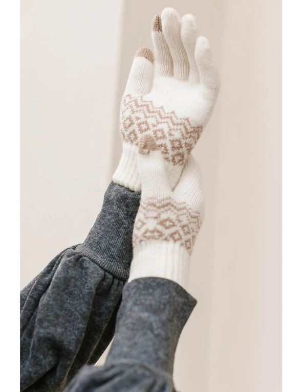 Azura Exchange Geometric Pattern Detail Touch Screen Gloves, hi-res image number null