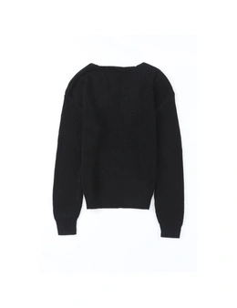 Azura Exchange Ribbed Knit V Neck Sweater