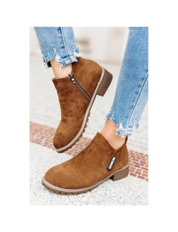 Azura Exchange Faux Suede Side Zip Ankle Boots
