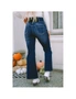 Azura Exchange Buttons Elastic Wide Waistband Back Flare Jeans, hi-res