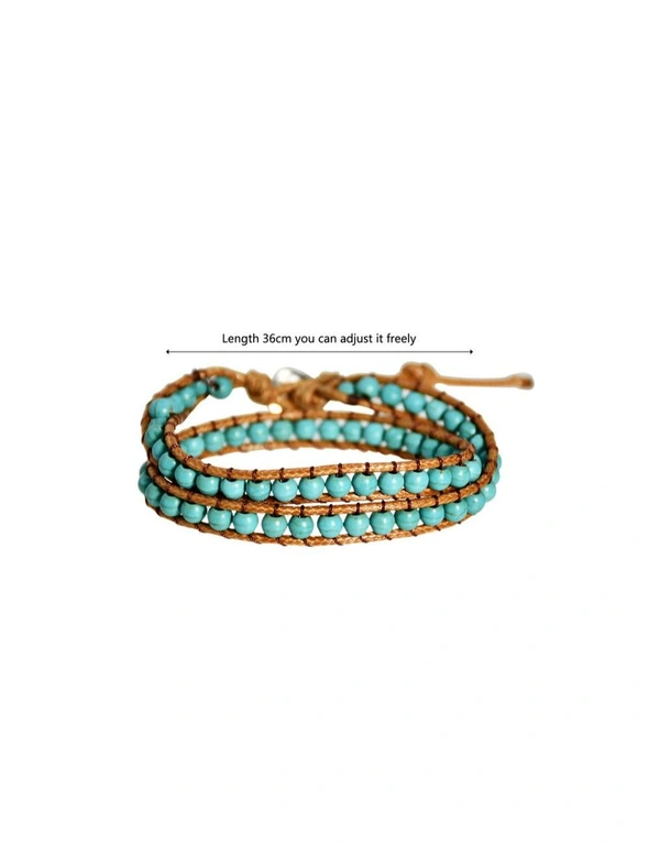 Azura Exchange Double-Layer Hand-Woven Turquoise Beaded Bracelet, hi-res image number null