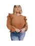 Azura Exchange Plus Size Solid Ruffled Tiered Long Sleeve Top, hi-res