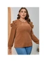 Azura Exchange Plus Size Solid Ruffled Tiered Long Sleeve Top, hi-res