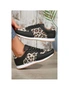 Azura Exchange Black Casual Leopard PU Patchwork Lace up Sneakers, hi-res