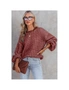 Azura Exchange Red Heathered Knit Drop Shoulder Puff Sleeve Sweater, hi-res