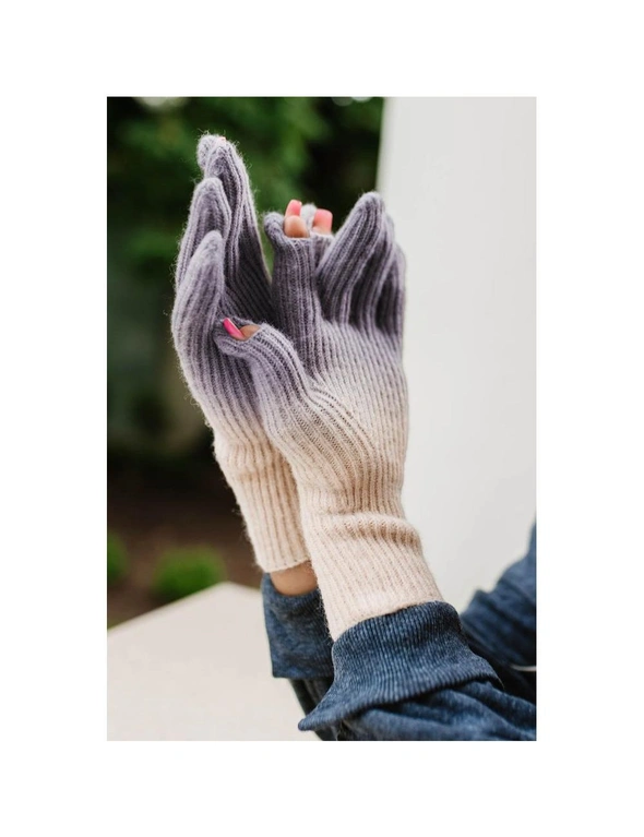 Azura Exchange Purple Ombre Ribbed Knit Touch Screen Gloves, hi-res image number null