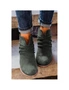 Azura Exchange Dark Grey Criss Cross Slip-on Point Toe Heeled Boots, hi-res