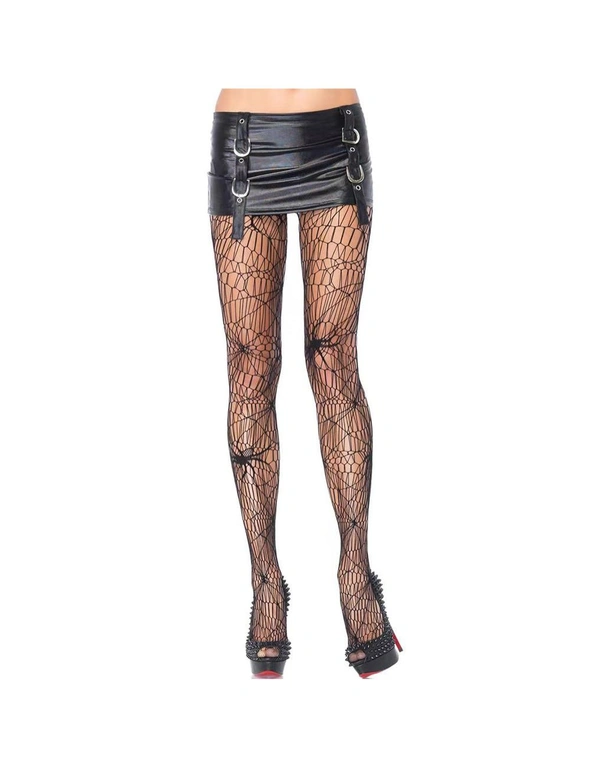 Azura Exchange Black Halloween Spiderweb Pattern Hollow-out Pantyhose, hi-res image number null