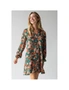 Azura Exchange Multicolour Vibrant Floral Print Lapel Collar Button Closure Shirt Dress, hi-res
