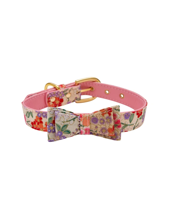 Pooches n' Paws Dog Collar - Floral Bow, hi-res image number null