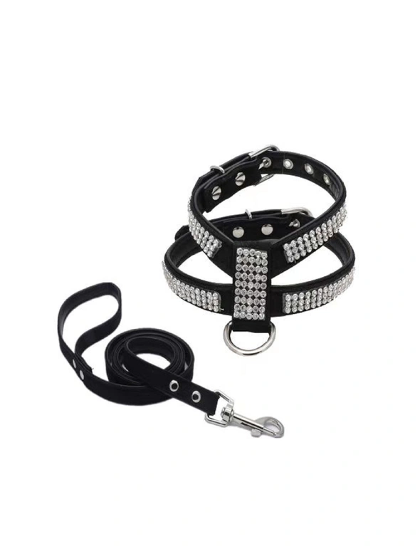 Pooches n' Paws Dog Harness & Leash Diamante, hi-res image number null