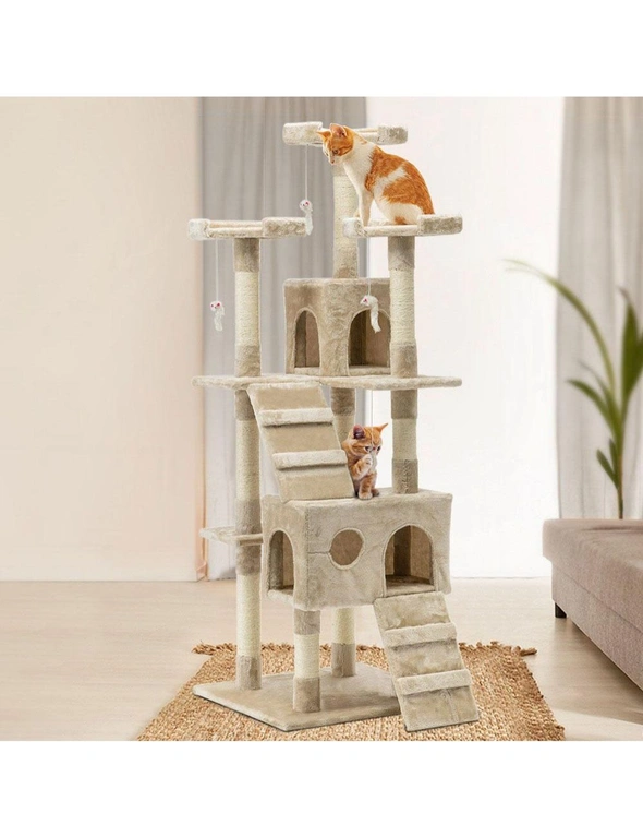 Bargene Cat Tree Scratching Post Scratcher Pole Gym Toy House Furniture Multilevel, hi-res image number null
