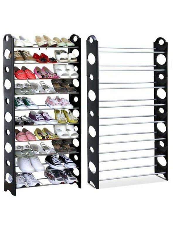 1pc Multi-Layer Shoe Rack, Shoe Storage Rack, Single Row Free Standing Shoe  Rack, Stackable Shoe Partition, Black Shoe Rack, Suitable For Porch
