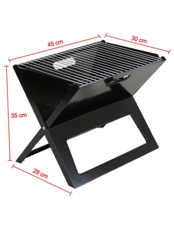 Bargene Portable Notebook Grill Foldable Folding Charcoal Bbq Camping Picnic Barbecue, hi-res image number null