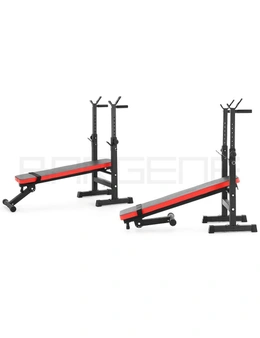 Bargene Adjustable Weight Bench Fitness Home Multi Gym Flat Press Incline Squat Rack