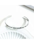 Bullion Gold Inspirational Inscription Cuff Bangle in White Gold Layered Steel Jewellery, hi-res