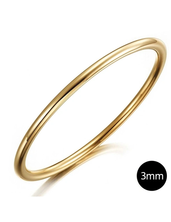 Bullion Gold Solid Golf Bangle 3mm Gold Layered - 65, hi-res image number null