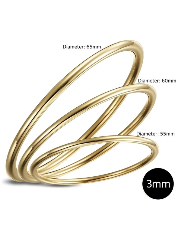 Bullion Gold Solid Golf Bangle 3mm Gold Layered - 65, hi-res image number null