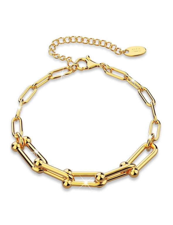 Bullion Gold Lovelock U Link Chain Bracelet in Gold Titanium, hi-res image number null