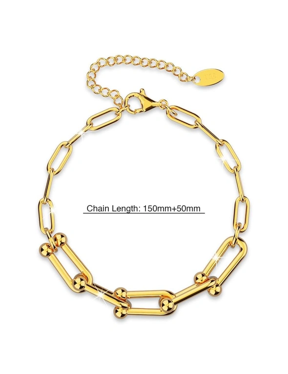 Bullion Gold Lovelock U Link Chain Bracelet in Gold Titanium, hi-res image number null