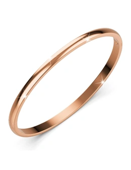Bullion Gold Solid Round Stainless Steel Bangle in Rose Gold