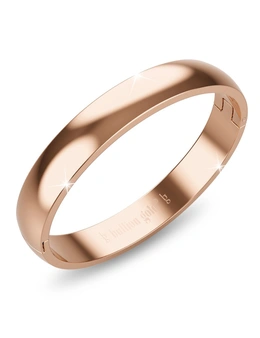Bullion Gold Solid Round Stainless Steel Bangle in Rose Gold 8mm