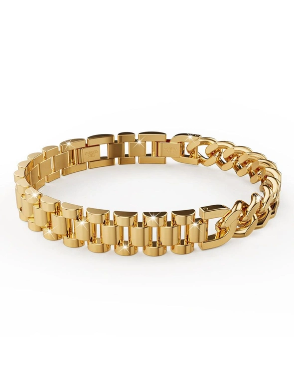 Bullion Gold Lapse Gold Layered Stainless Steel Bracelet, hi-res image number null