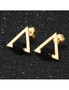 Bullion Gold Modern Geometric Style Stud Earrings Triangle & Cube Gold, hi-res