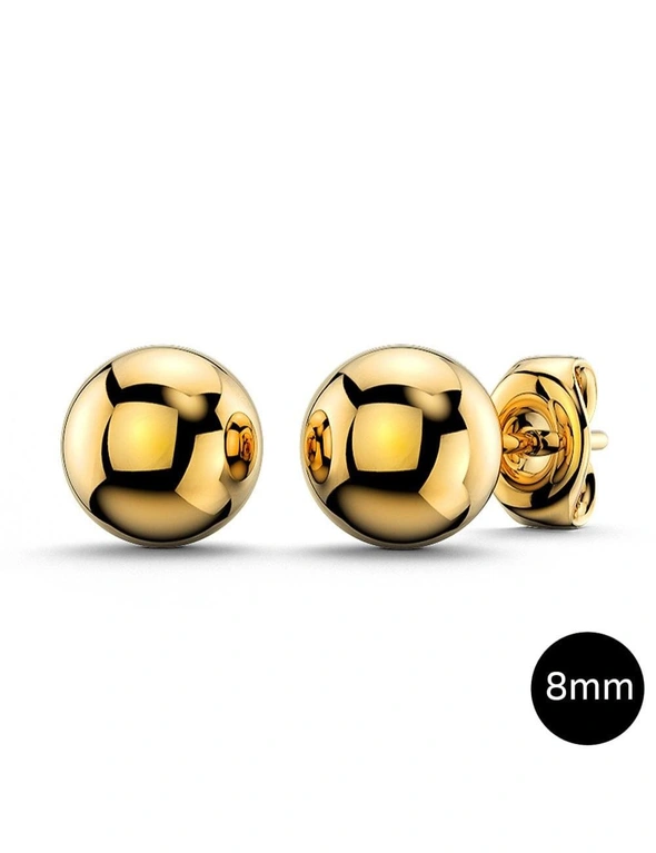 Bullion Gold Ball Stud Earrings 8mm, hi-res image number null