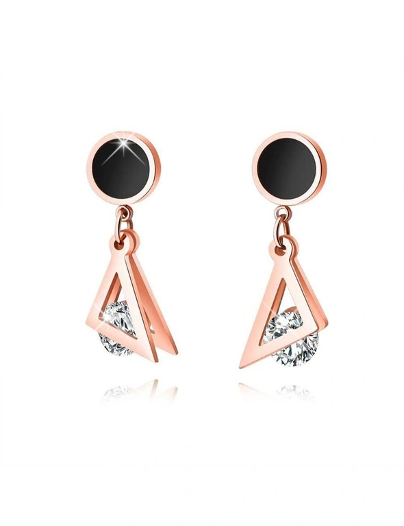 Bullion Gold Geometric Triangle Drop Earrings, hi-res image number null