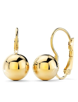 Bullion Gold Glam Ball Leverback Earrings