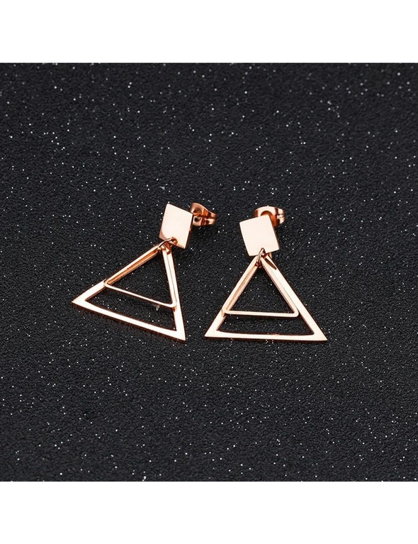 Bullion Gold Double Triangle Earrings, hi-res image number null