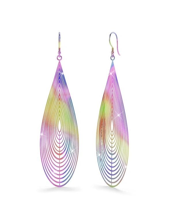 Bullion Gold Laser Etched Earrings In Rainbow, hi-res image number null
