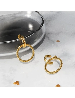 Bullion Gold Exquisite Round Gold Titanium Drop Earrings