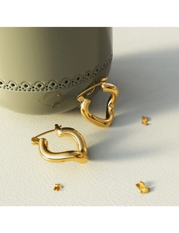 Bullion Gold Sparkling Gold Titanium Hoop Earrings