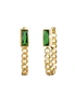 Bullion Gold Green Zirconia Dangly Stud Earrings, hi-res