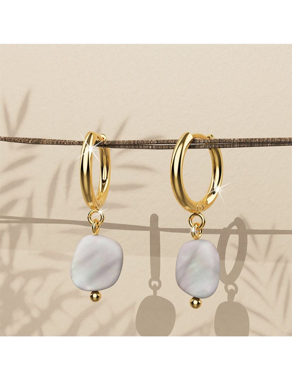 Bullion Gold Queen Pearl Hoop Gold Layered Earrings Crossroads