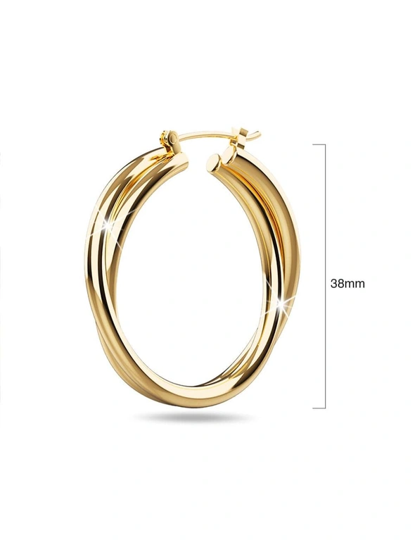 Bullion Gold Subtle Hoop Gold Layered Earrings, hi-res image number null