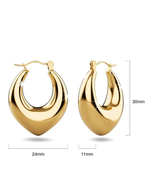 Bullion Gold Dilan Solid Hoop Gold Earrings, hi-res image number null