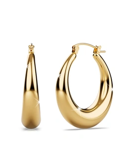 Bullion Gold Csilla Gold Dome Hoop Earrings