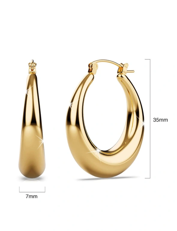 Bullion Gold Csilla Gold Dome Hoop Earrings, hi-res image number null