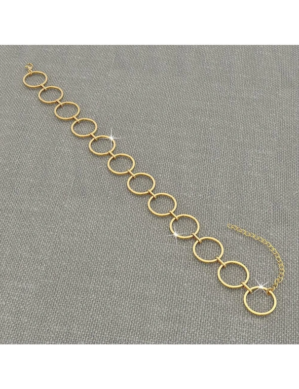 Bullion Gold Open Circle Choker Necklace, hi-res image number null