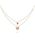 Bullion Gold Pixel Heart Layered Necklace in Rose Gold Layered Titanium Steel, hi-res