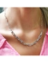 Bullion Gold Lovelock U Link Chain Necklace White Gold Titanium, hi-res