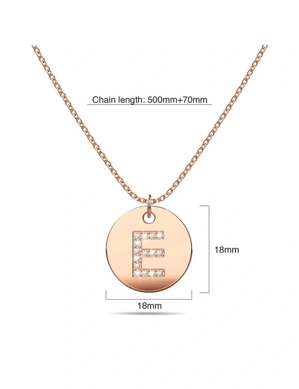 Bullion Gold Initials Fabulous Alphabet Letter Necklace Rose Gold Layered Steel Jewellery - E, hi-res image number null