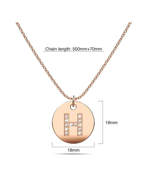 Bullion Gold Initials Fabulous Alphabet Letter Necklace Rose Gold Layered Steel Jewellery - H, hi-res image number null