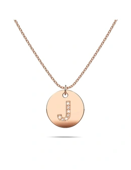 Bullion Gold Initials Fabulous Alphabet Letter Necklace Rose Gold Layered Steel Jewellery - J
