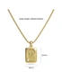 Bullion Gold Vintage Inspired Initial Medal Gold Bar Pendant Round Box Chain Necklace - V, hi-res